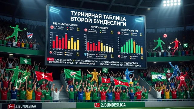 Турнирная таблица второй Бундеслиги, результаты матчей, расписание игр и статистика игроков: полный обзор команд сезона
